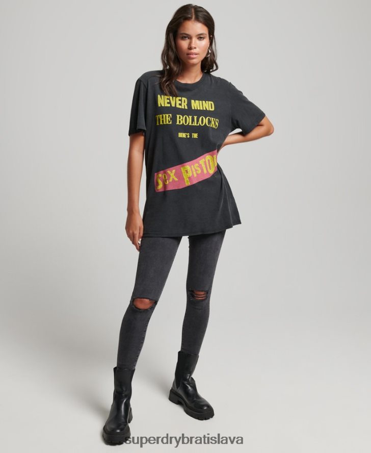 Superdry ženy erotické pištoľové tričko z limitovanej edície 6B4ZTR2833 oblečenie čierna