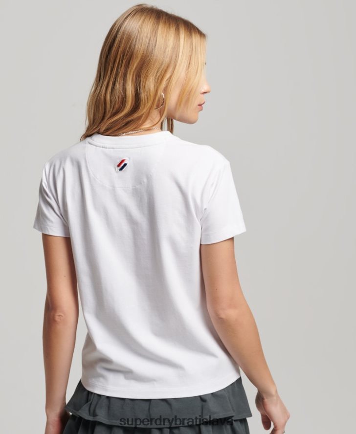 Superdry ženy grafické tričko z 90. rokov 6B4ZTR2240 oblečenie biely