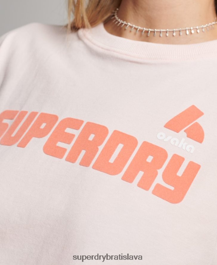 Superdry ženy grafické tričko z 90. rokov 6B4ZTR2655 oblečenie Ružová