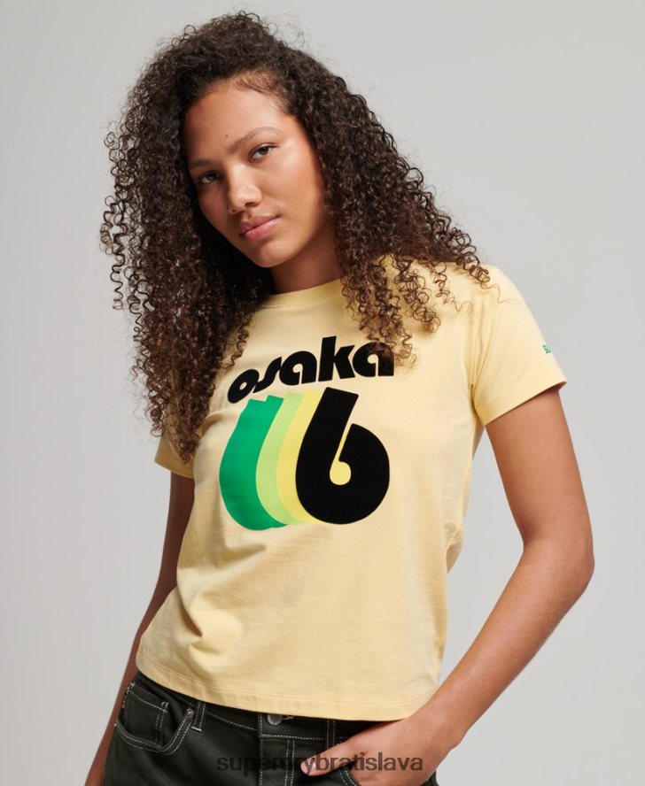 Superdry ženy grafické tričko z 90. rokov 6B4ZTR2667 oblečenie žltá