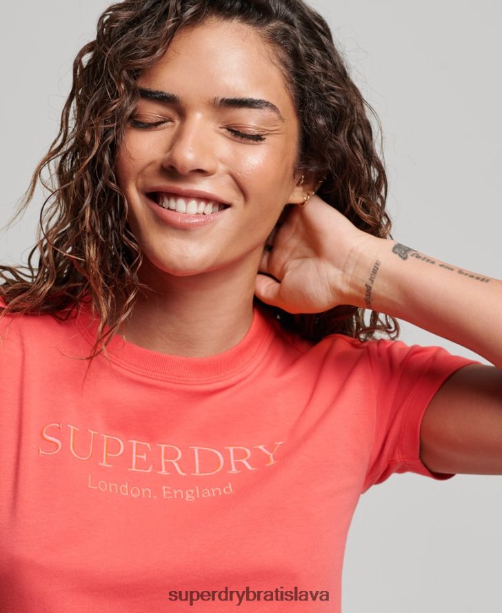 Superdry ženy grafické tričko z 90. rokov 6B4ZTR2685 oblečenie Ružová