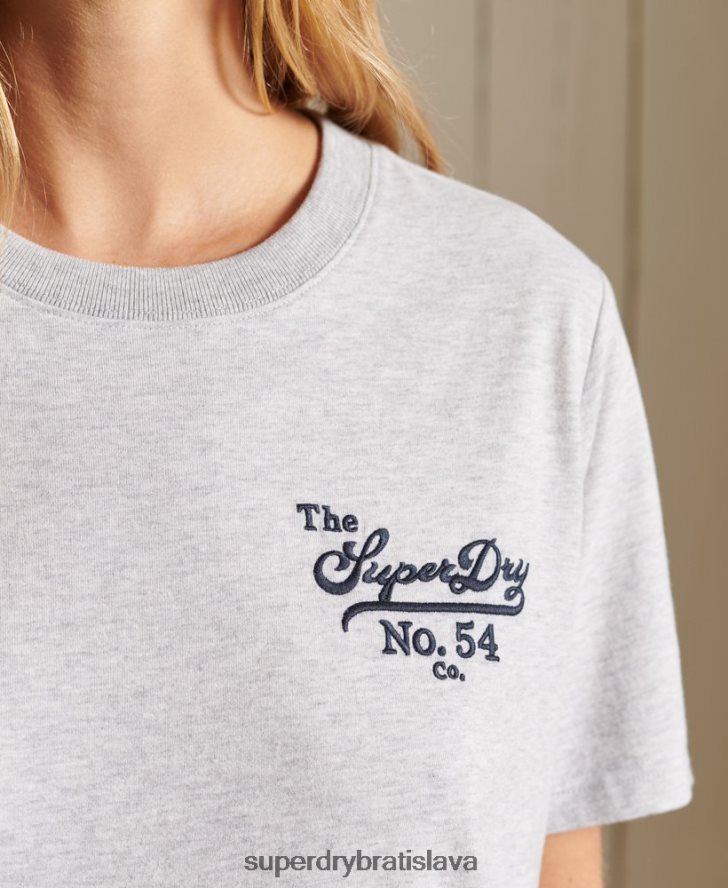 Superdry ženy hrdosť na remeselné tričko 6B4ZTR6243 oblečenie svetlo šedá