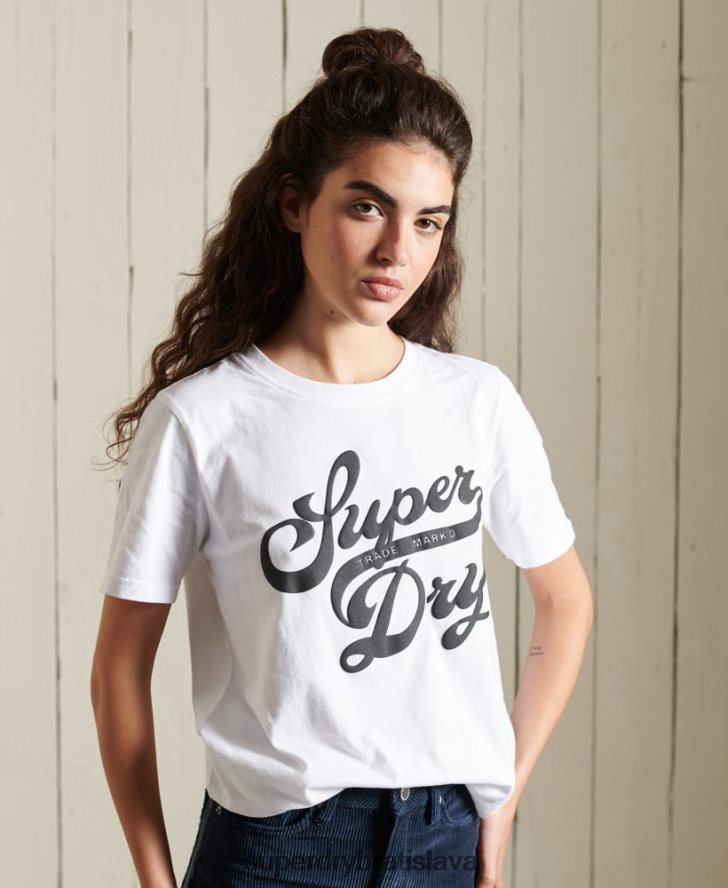 Superdry ženy čierne tričko 6B4ZTR6269 oblečenie biely