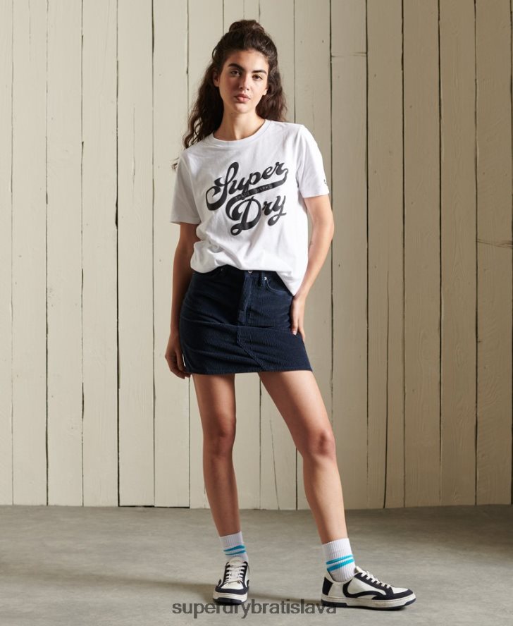 Superdry ženy čierne tričko 6B4ZTR6269 oblečenie biely