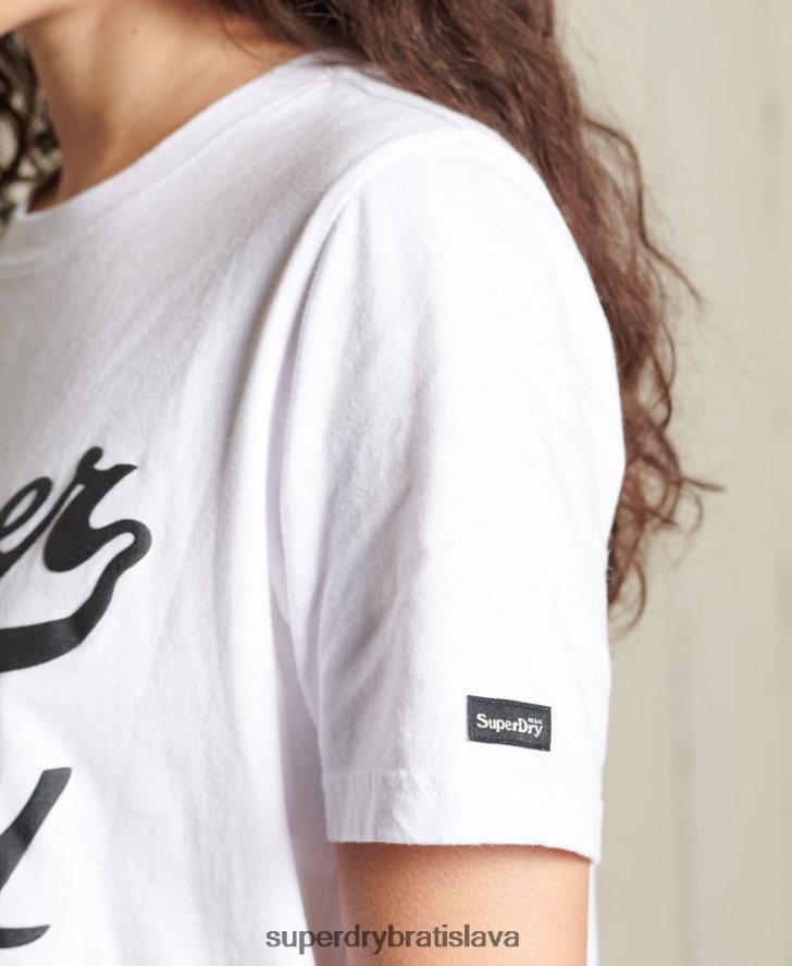 Superdry ženy čierne tričko 6B4ZTR6269 oblečenie biely