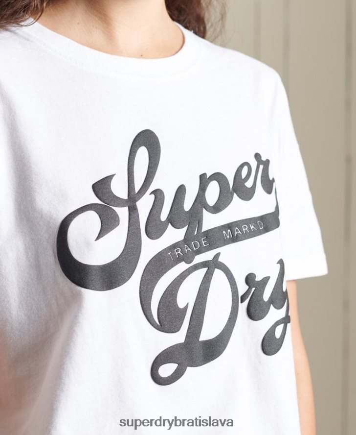 Superdry ženy čierne tričko 6B4ZTR6269 oblečenie biely