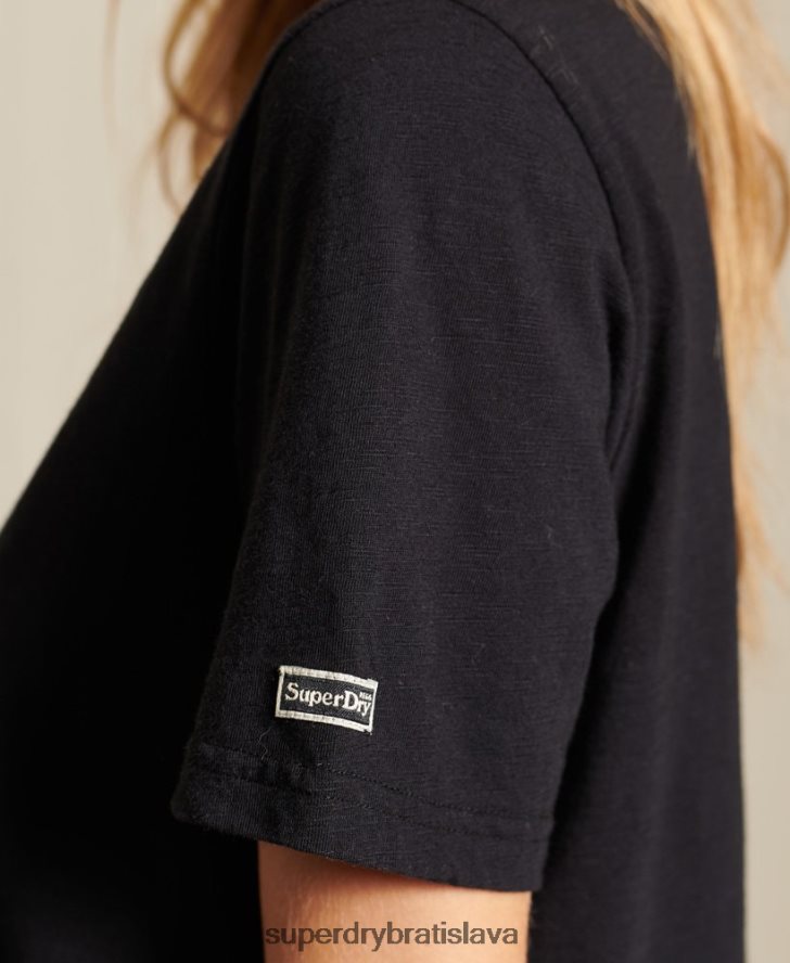 Superdry ženy čierne tričko 6B4ZTR6274 oblečenie čierna