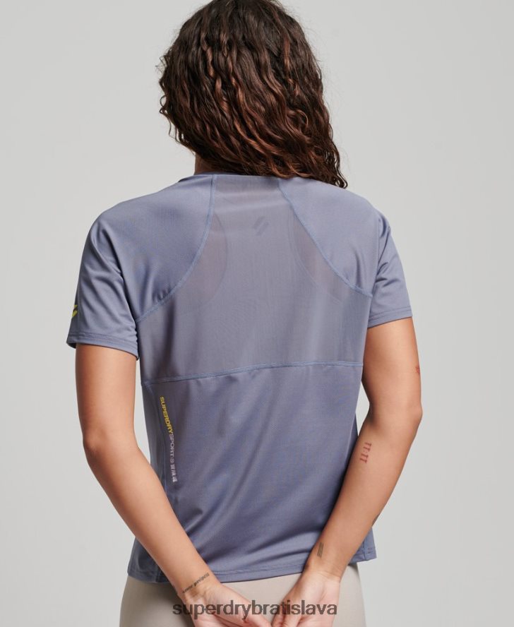 Superdry ženy jadro aktívne tričko 6B4ZTR2694 oblečenie Fialová