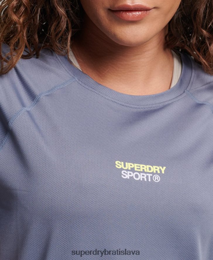 Superdry ženy jadro aktívne tričko 6B4ZTR2694 oblečenie Fialová