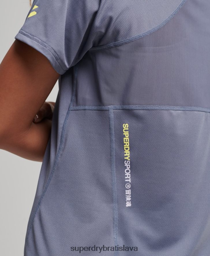 Superdry ženy jadro aktívne tričko 6B4ZTR2694 oblečenie Fialová