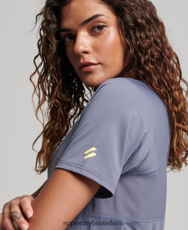 Superdry ženy jadro aktívne tričko 6B4ZTR2694 oblečenie Fialová