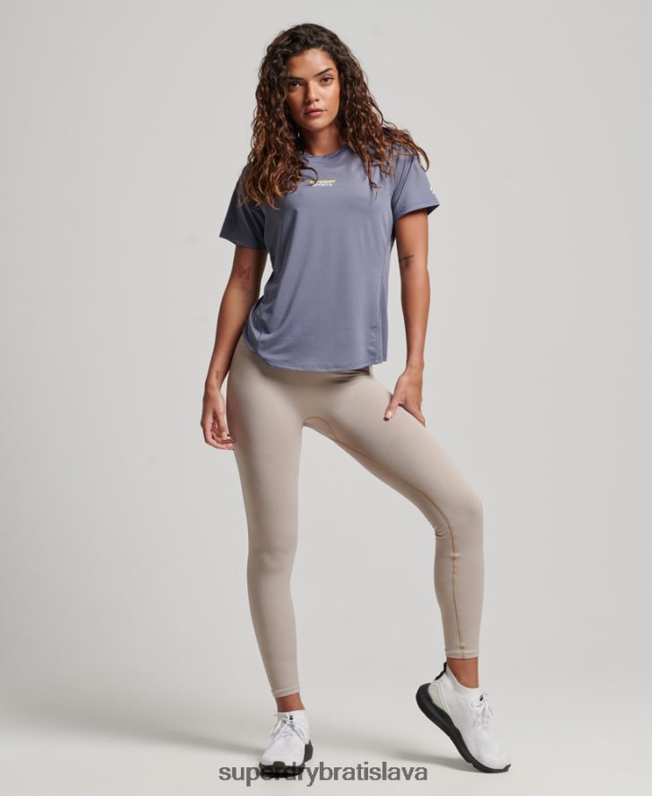 Superdry ženy jadro aktívne tričko 6B4ZTR2694 oblečenie Fialová
