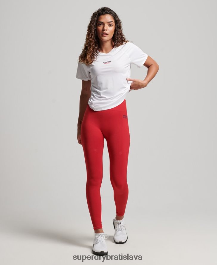 Superdry ženy jadro aktívne tričko 6B4ZTR2709 oblečenie biely