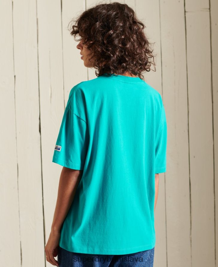 Superdry ženy jadro logo source t-shirt 6B4ZTR6303 oblečenie zelená