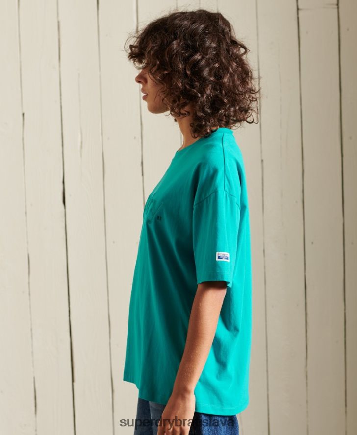 Superdry ženy jadro logo source t-shirt 6B4ZTR6303 oblečenie zelená