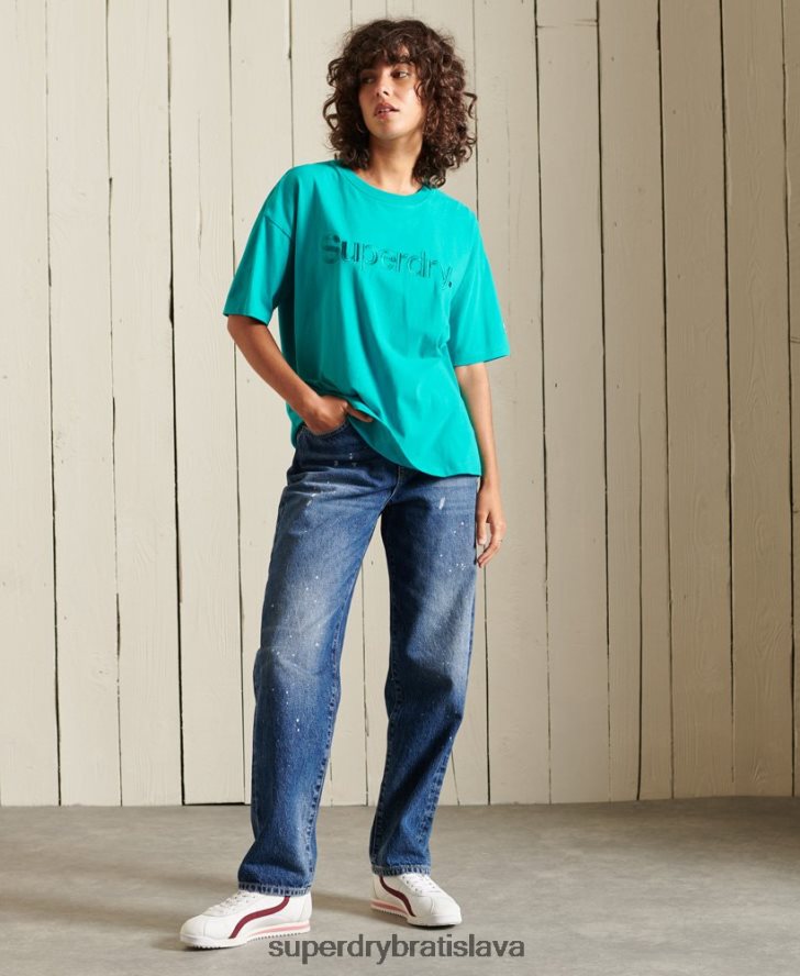 Superdry ženy jadro logo source t-shirt 6B4ZTR6303 oblečenie zelená