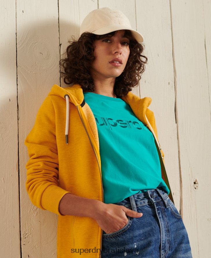 Superdry ženy jadro logo source t-shirt 6B4ZTR6303 oblečenie zelená