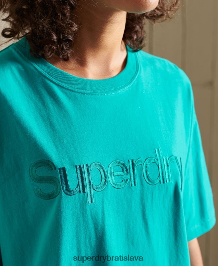 Superdry ženy jadro logo source t-shirt 6B4ZTR6303 oblečenie zelená