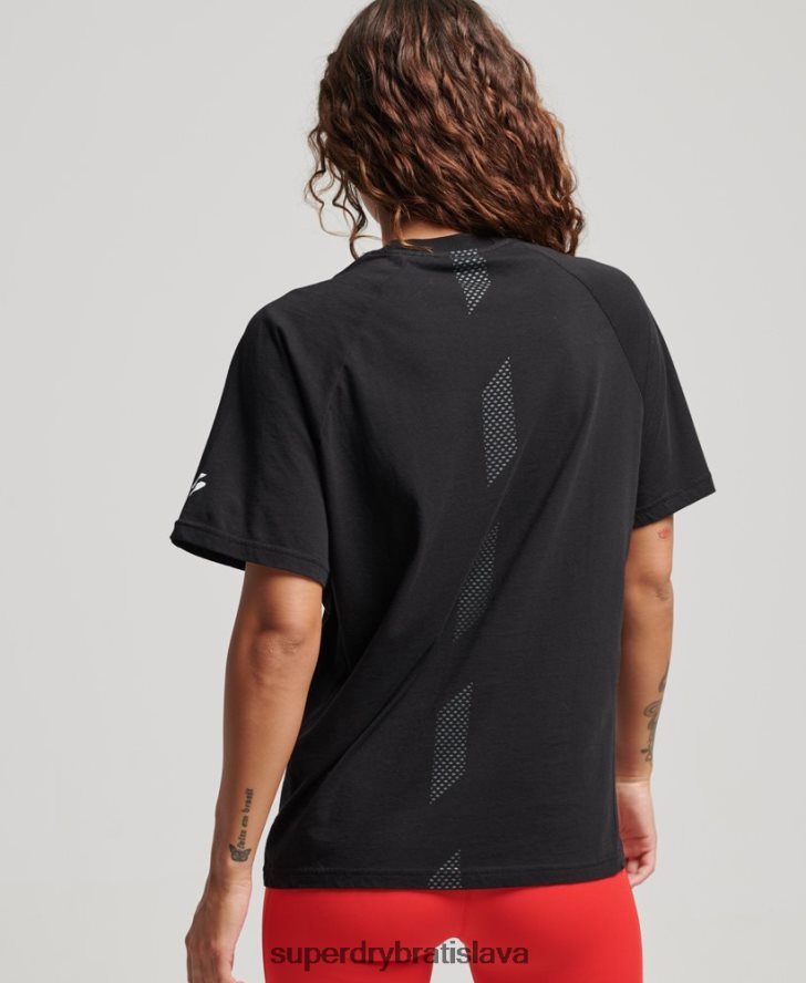 Superdry ženy jadro tričko s krátkym rukávom 6B4ZTR2742 oblečenie čierna