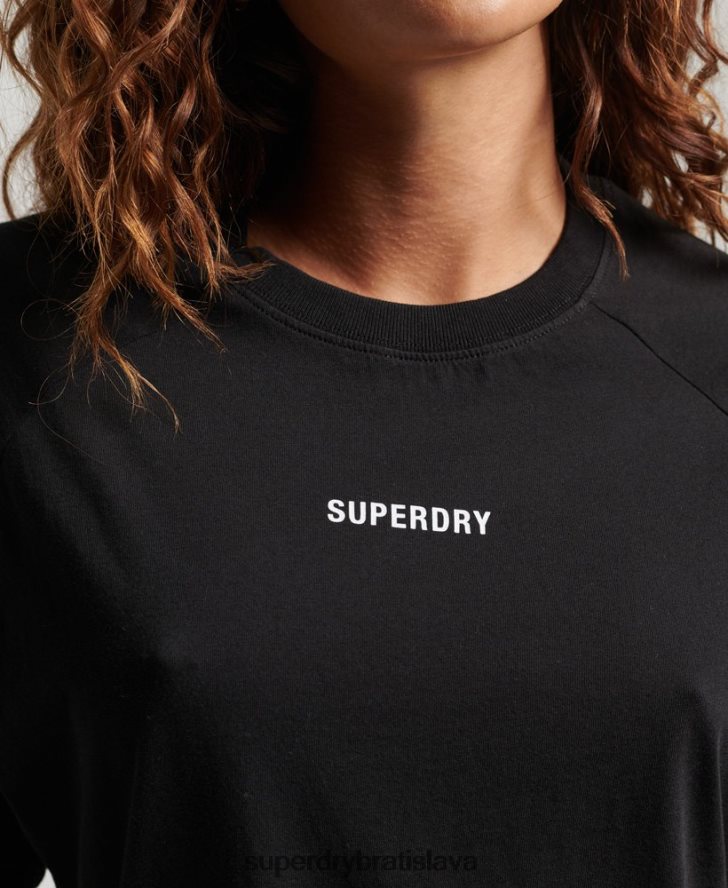 Superdry ženy jadro tričko s krátkym rukávom 6B4ZTR2742 oblečenie čierna