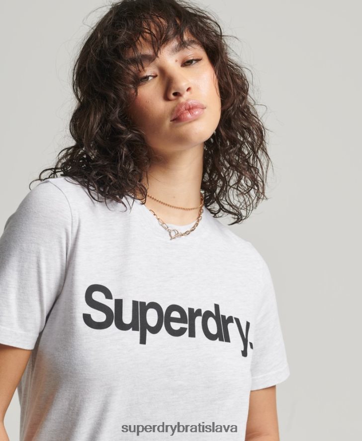 Superdry ženy jadrové tričko s logom 6B4ZTR2760 oblečenie svetlo šedá