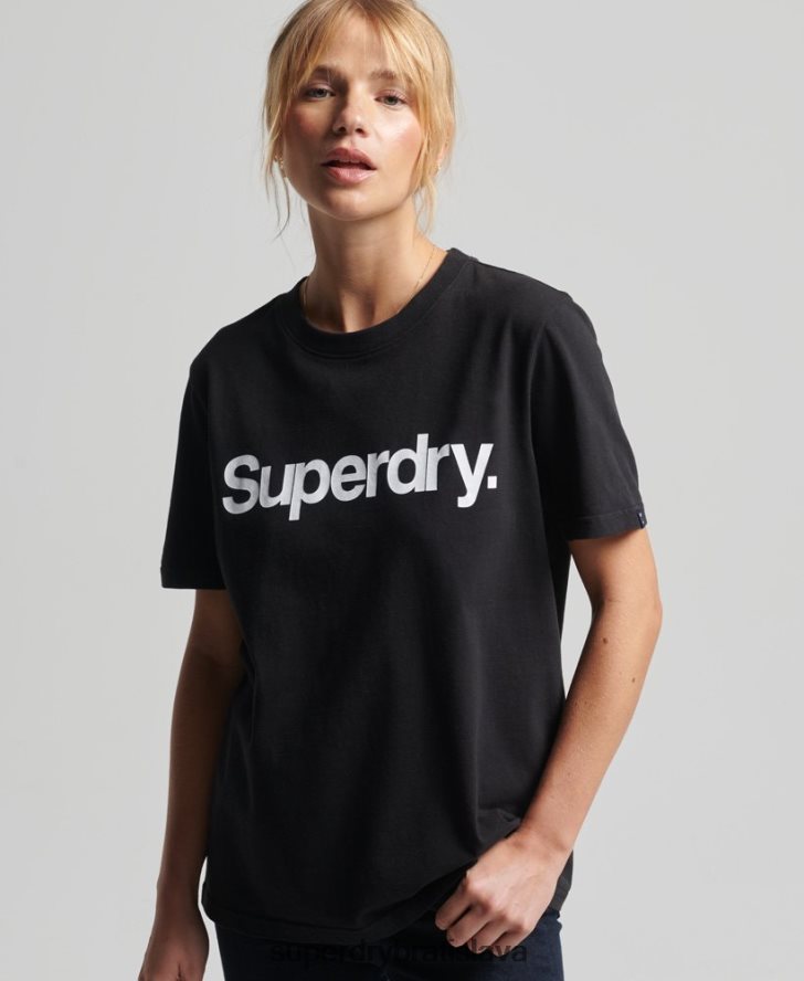 Superdry ženy jadrové tričko s logom 6B4ZTR2778 oblečenie čierna