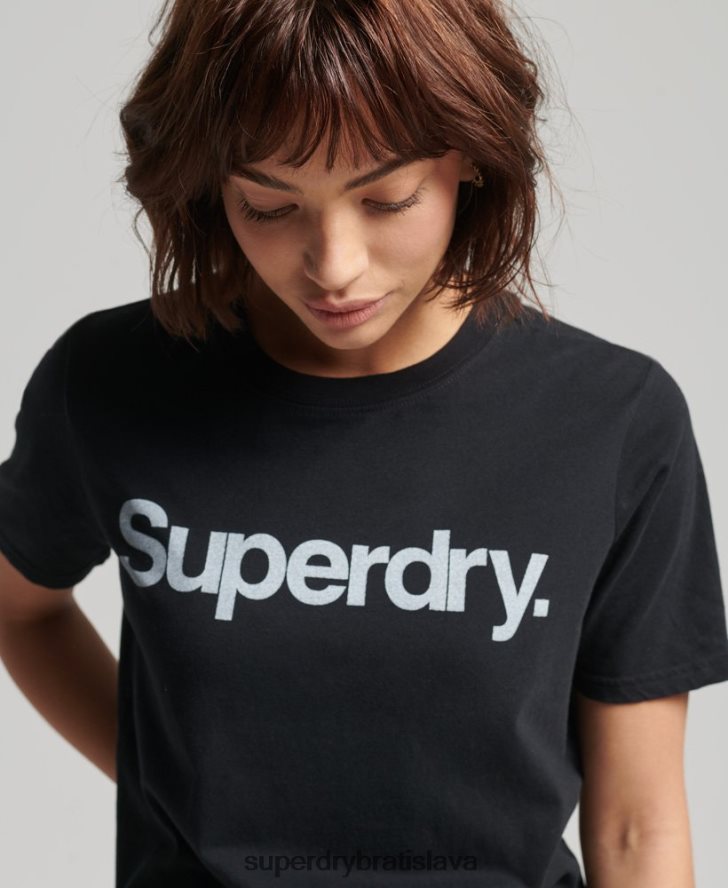 Superdry ženy jadrové tričko s logom 6B4ZTR6211 oblečenie čierna