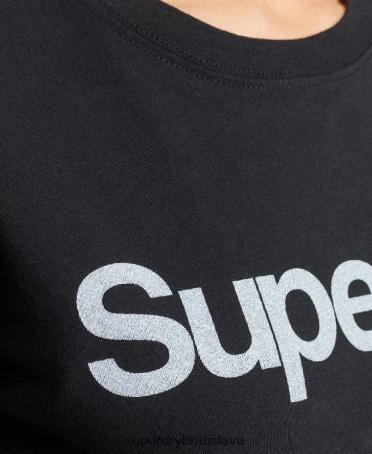 Superdry ženy jadrové tričko s logom 6B4ZTR6211 oblečenie čierna