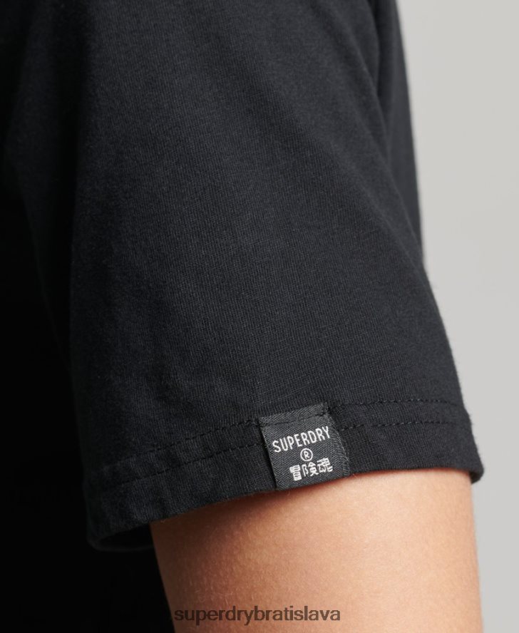 Superdry ženy jadrové tričko s logom 6B4ZTR6211 oblečenie čierna
