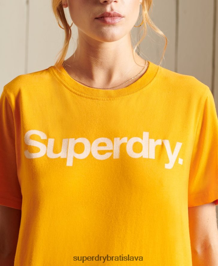 Superdry ženy jadrové tričko s logom 6B4ZTR6244 oblečenie zlato
