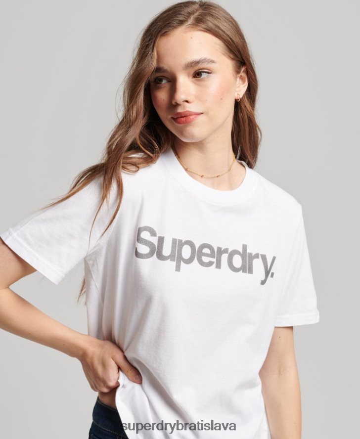 Superdry ženy jadrové tričko s logom 6B4ZTR6279 oblečenie biely