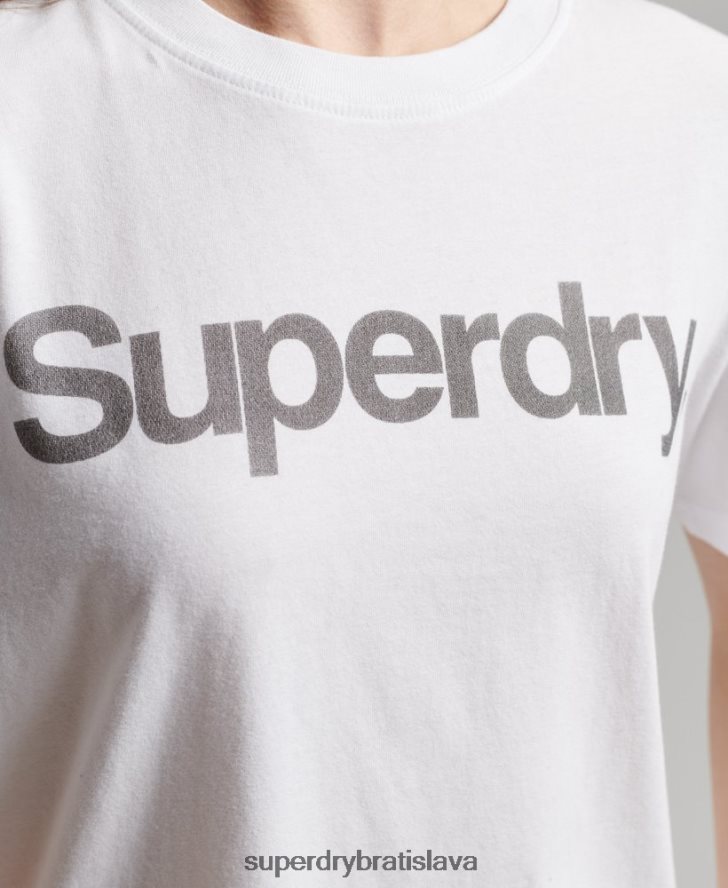 Superdry ženy jadrové tričko s logom 6B4ZTR6279 oblečenie biely