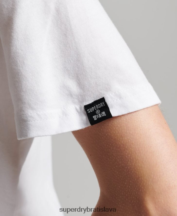 Superdry ženy jadrové tričko s logom 6B4ZTR6279 oblečenie biely