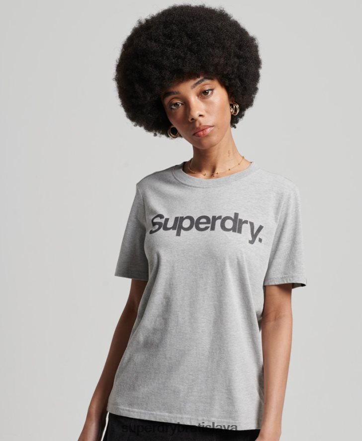 Superdry ženy jadrové tričko s logom 6B4ZTR6281 oblečenie svetlo šedá