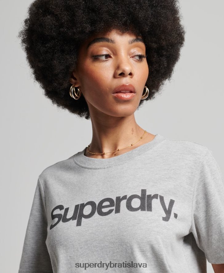 Superdry ženy jadrové tričko s logom 6B4ZTR6281 oblečenie svetlo šedá