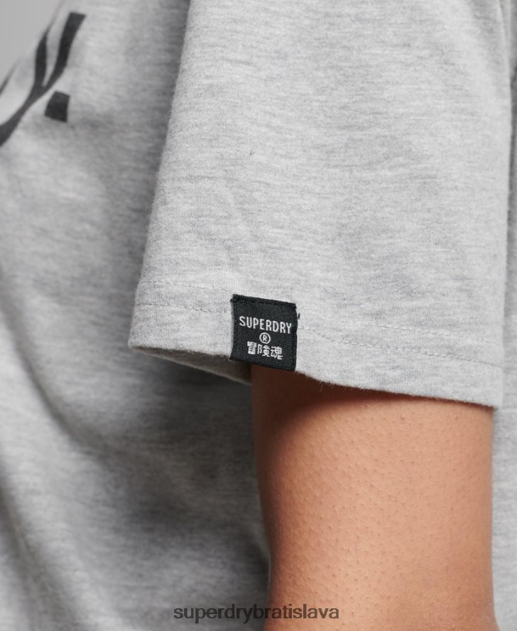Superdry ženy jadrové tričko s logom 6B4ZTR6281 oblečenie svetlo šedá