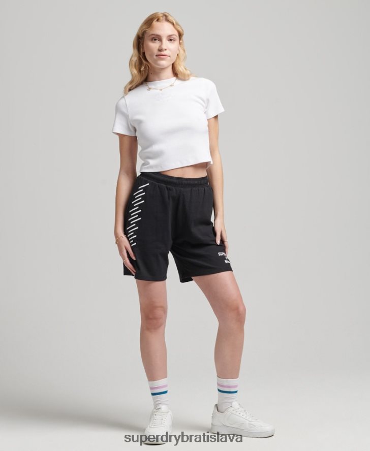 Superdry ženy kód Heritage crop fit tričko 6B4ZTR2843 oblečenie biely