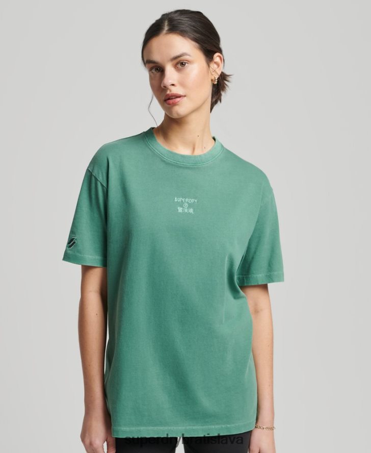 Superdry ženy kód core logo odev farbivo voľné tričko 6B4ZTR6293 oblečenie zelená