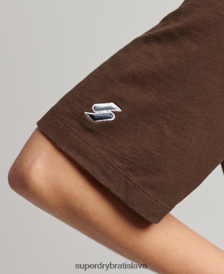 Superdry ženy kód lineárne voľné tričko 6B4ZTR6564 oblečenie hnedá