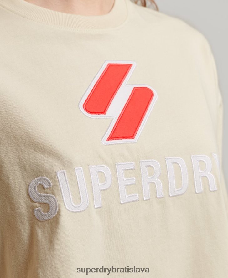 Superdry ženy kódové skladané krabicové tričko 6B4ZTR2776 oblečenie krém
