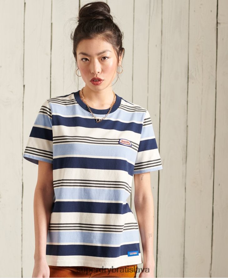 Superdry ženy klasické tričko cali surf 6B4ZTR6270 oblečenie Modrá