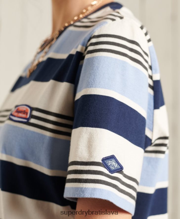 Superdry ženy klasické tričko cali surf 6B4ZTR6270 oblečenie Modrá