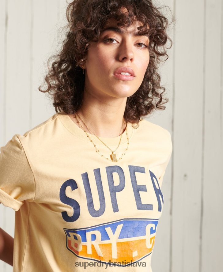 Superdry ženy klasické tričko cali surf 6B4ZTR6271 oblečenie žltá