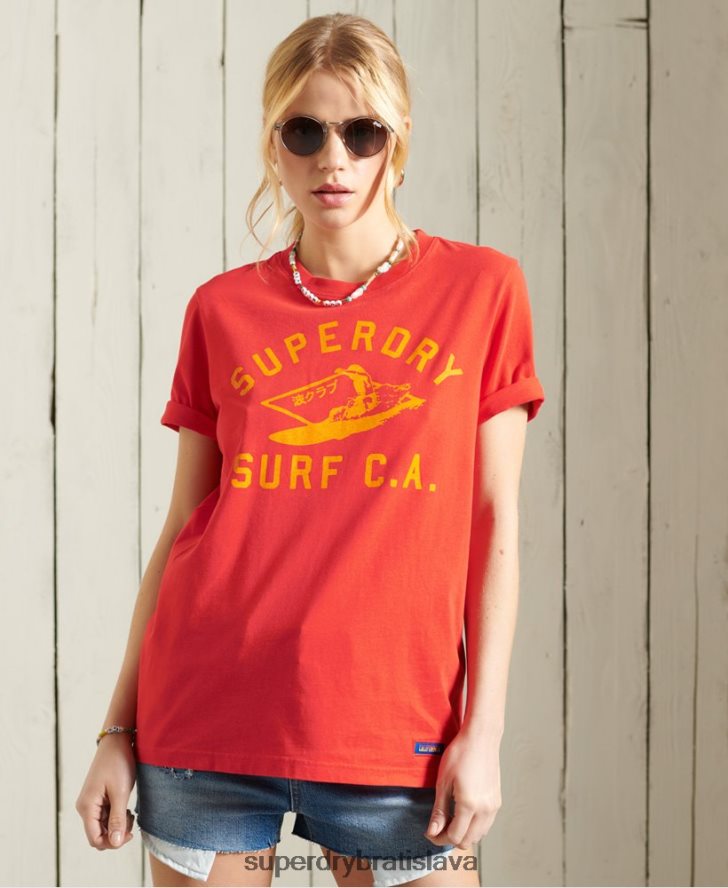 Superdry ženy klasické tričko cali surf 6B4ZTR6292 oblečenie červená
