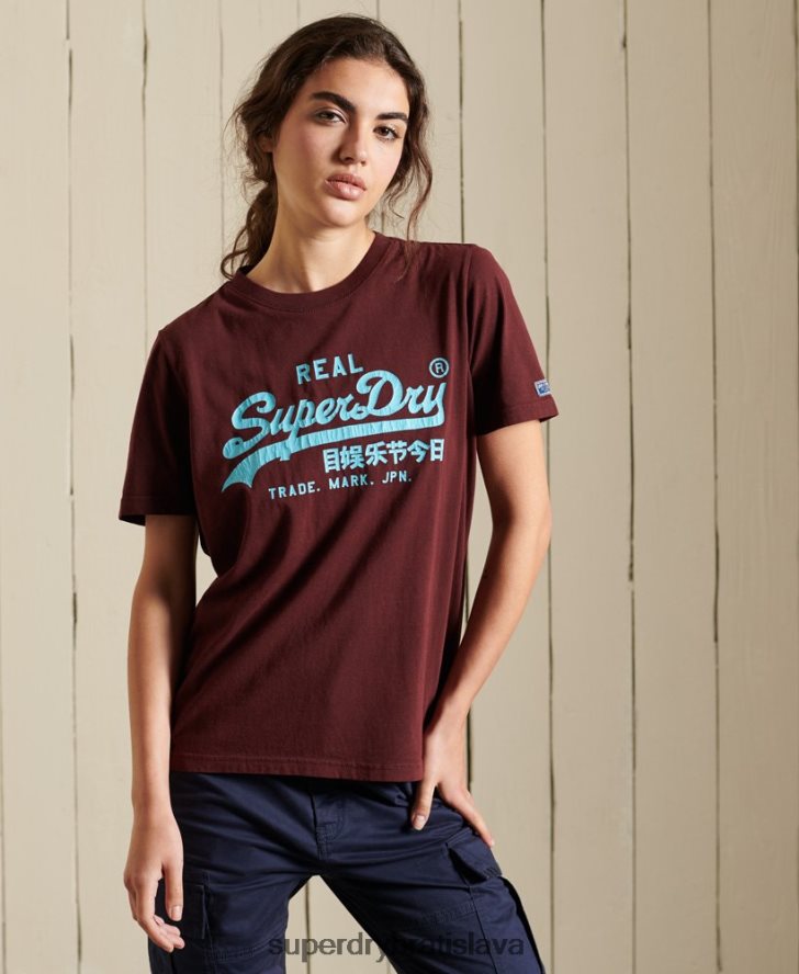 Superdry ženy klasické tričko s vintage logom 6B4ZTR2824 oblečenie červená