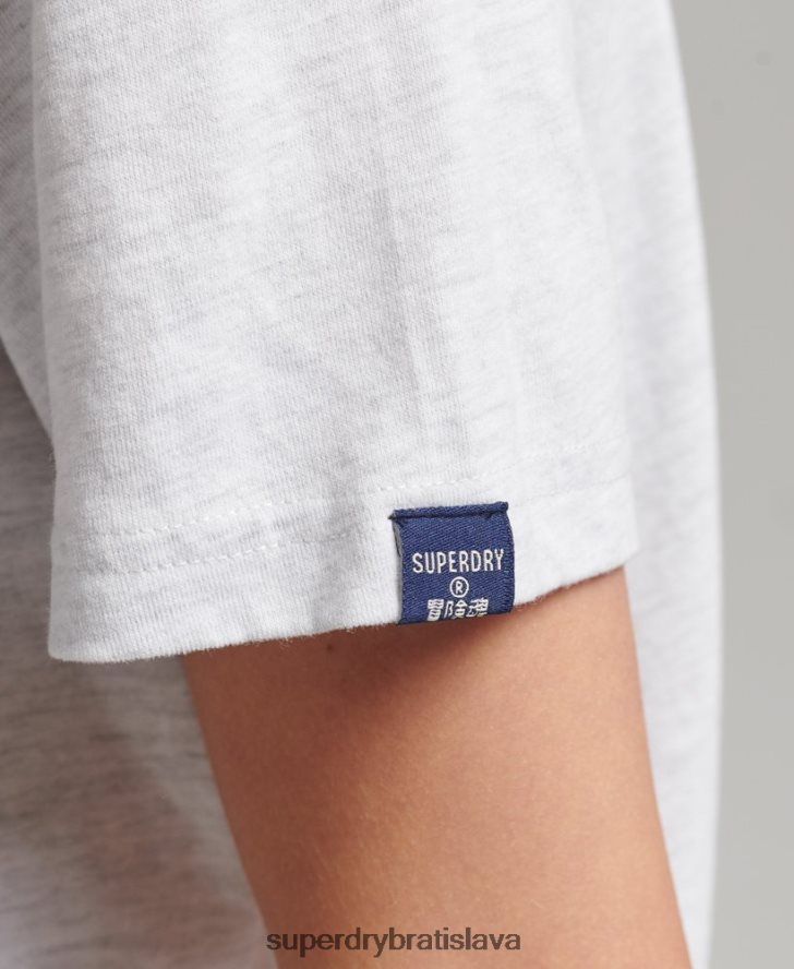 Superdry ženy kvetinové tričko v štýle scenára 6B4ZTR6277 oblečenie svetlo šedá