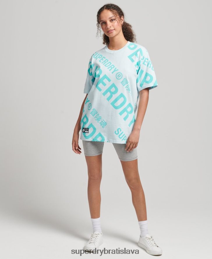 Superdry ženy logo core s potlačou na celom tričku 6B4ZTR2835 oblečenie zelená