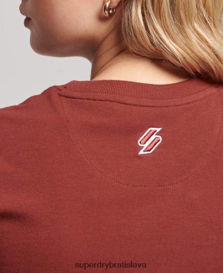 Superdry ženy maličké vyšívané tričko s grafickým kódom 6B4ZTR2233 oblečenie červená
