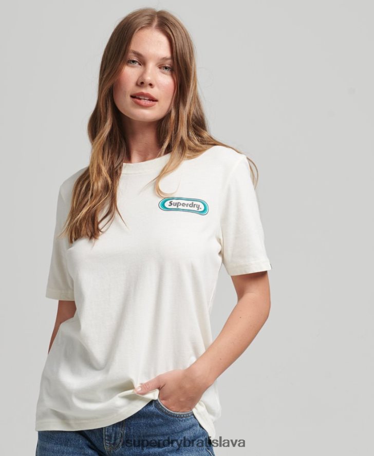 Superdry ženy obchodné tričko tričko 6B4ZTR2803 oblečenie biely