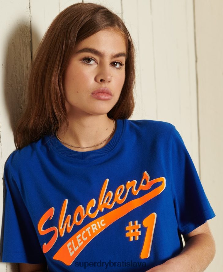 Superdry ženy oversized boho a rockové tričko 6B4ZTR6295 oblečenie tmavomodrá